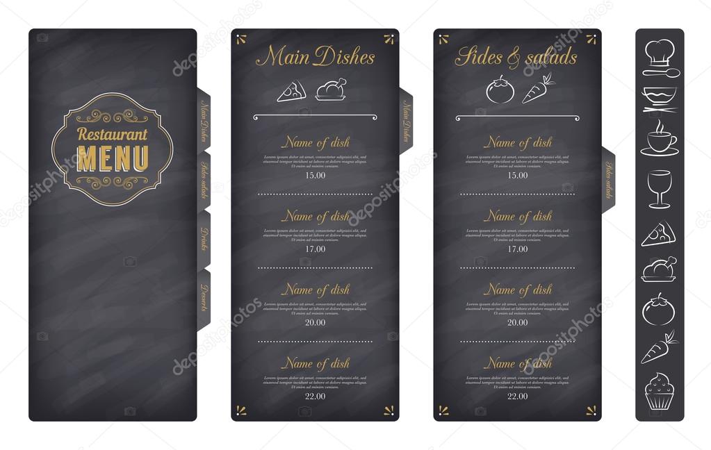 Black Vector Restaurant Menu Template