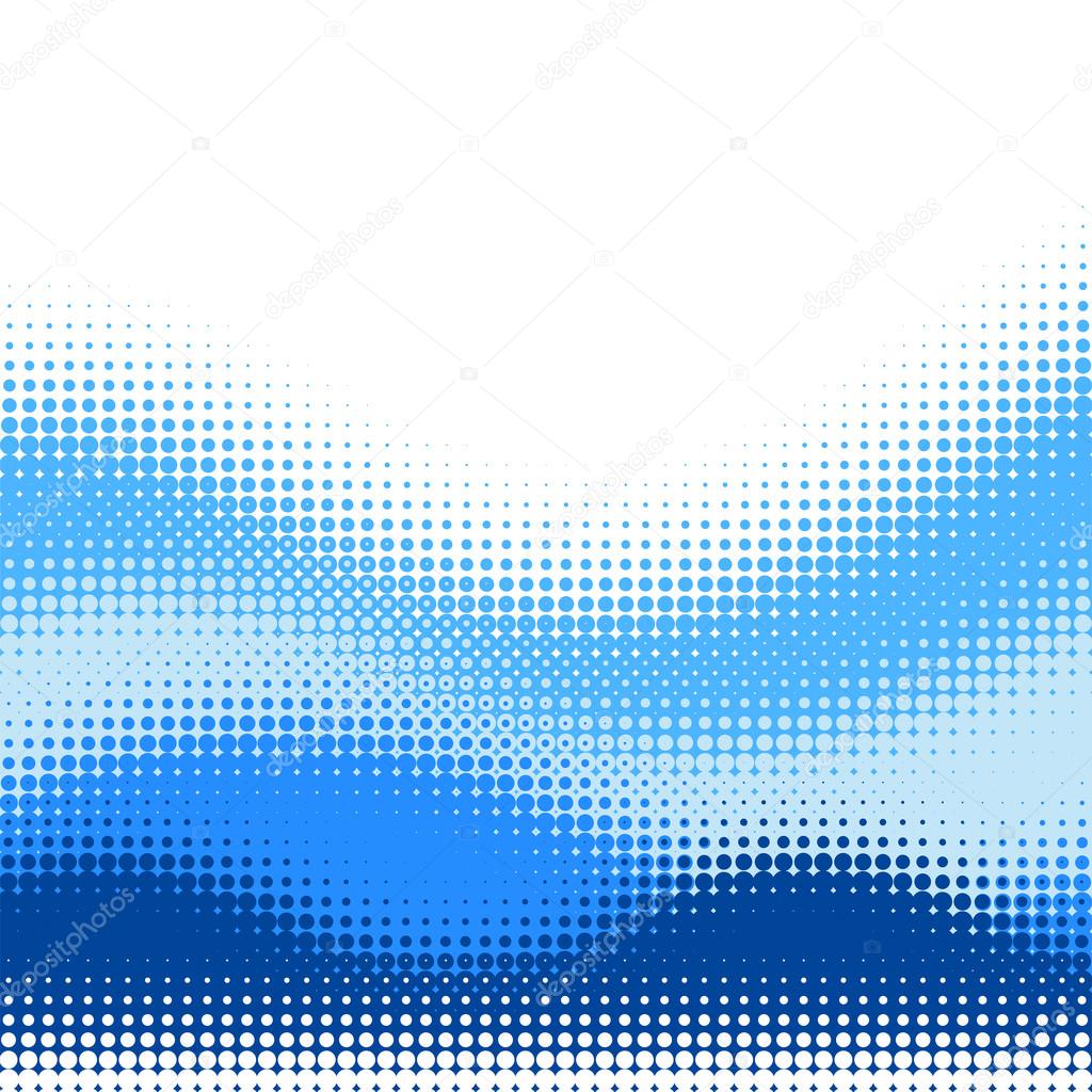 Vector blue halftone wave background