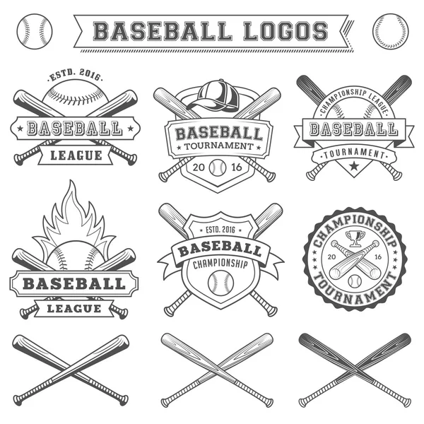 Logo e insignia del Vector Baseball — Archivo Imágenes Vectoriales