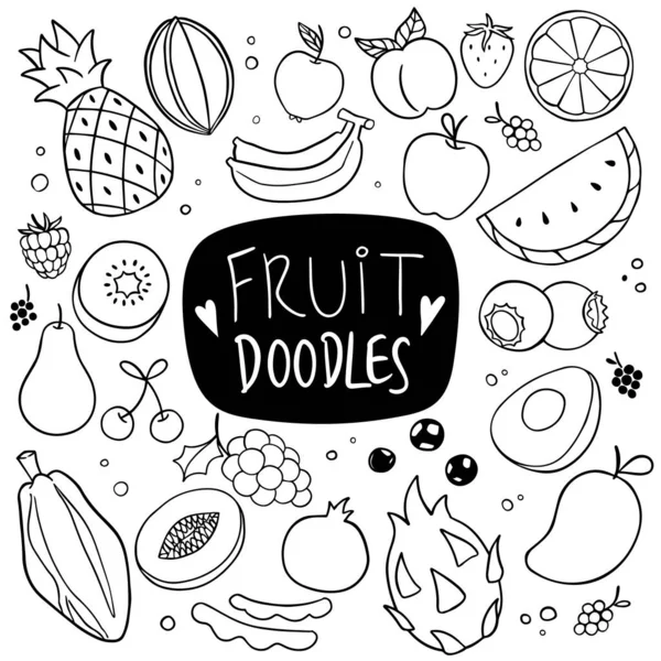 Fondo Patrón Sin Costura Dibujado Mano Fruta — Archivo Imágenes Vectoriales