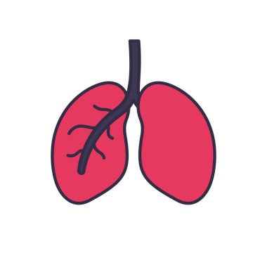akciğer simgesi vektör illüstrasyonu