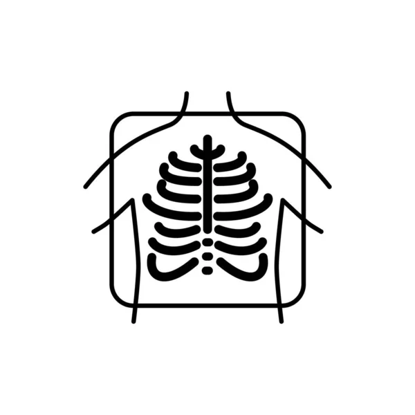 Icône Squelette Humain Schéma Poumons Médicaux Illustration Vectorielle — Image vectorielle