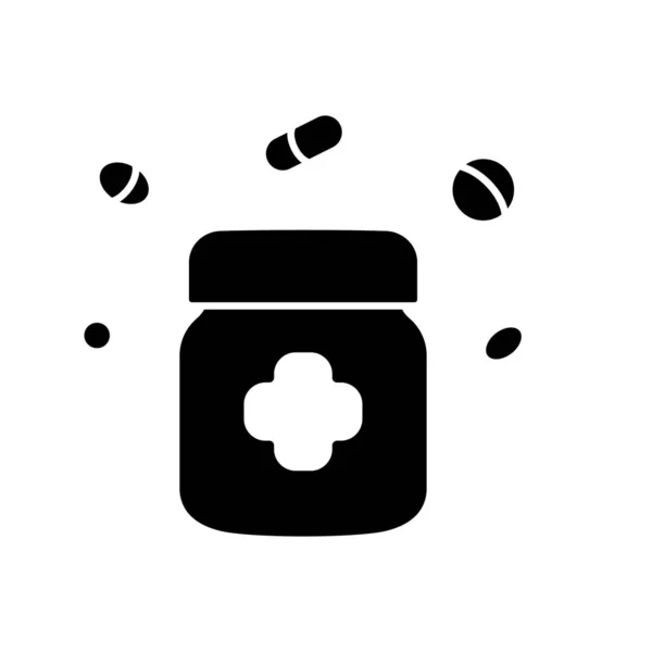 Pastillas Icono Del Frasco Ilustración Simple Medicina Botella Vector Iconos — Vector de stock