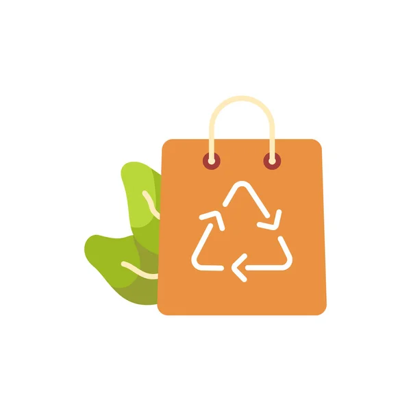 Eco Tas Met Recycle Symbool Vector Illustratie Ontwerp — Stockvector