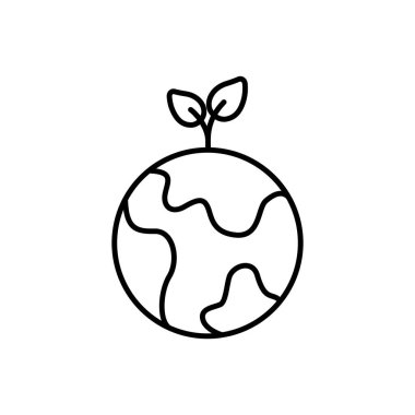 Yaprak vektör illüstrasyon tasarımlı dünya gezegeni