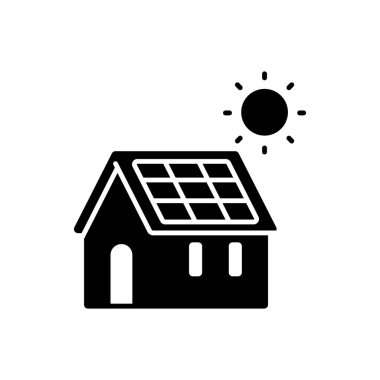 Güneş paneli ikon vektörü. İnce çizgi işareti. izole edilmiş sınır sembolü çizimi