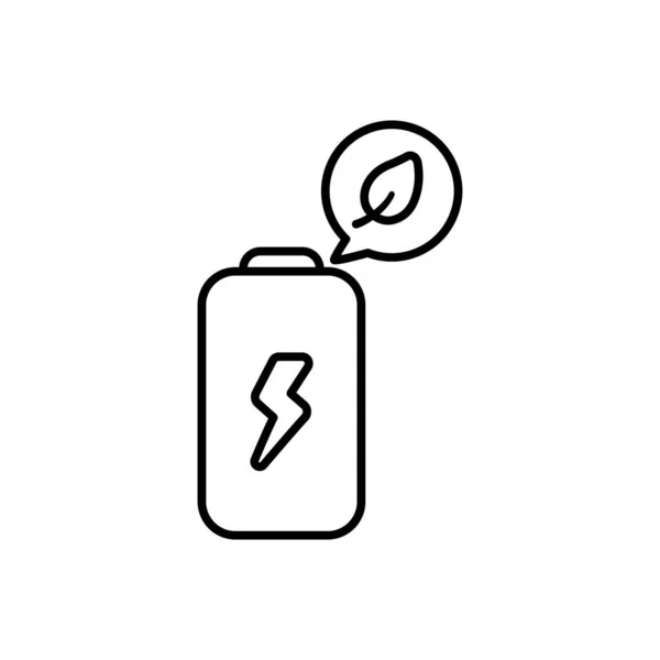 バッテリーアイコンベクトル 細い線のサインだ 孤立した輪郭記号図 — ストックベクタ