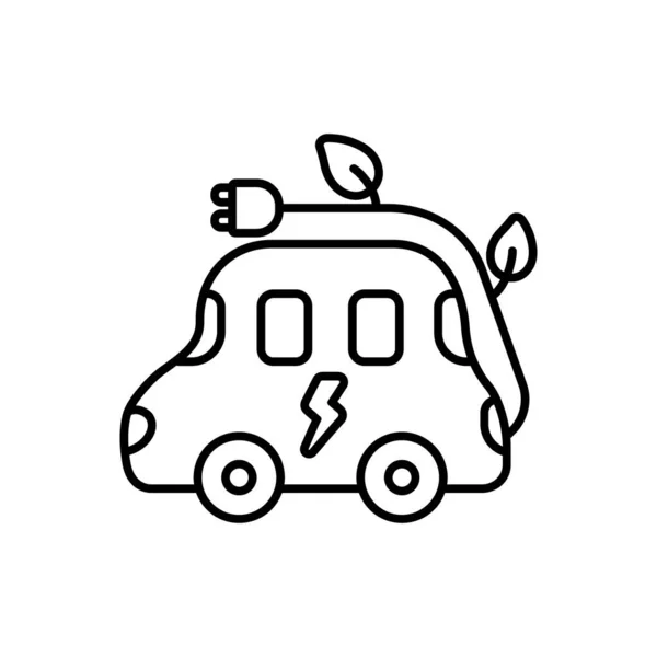 Line Icon Eco Car — Stock Vector