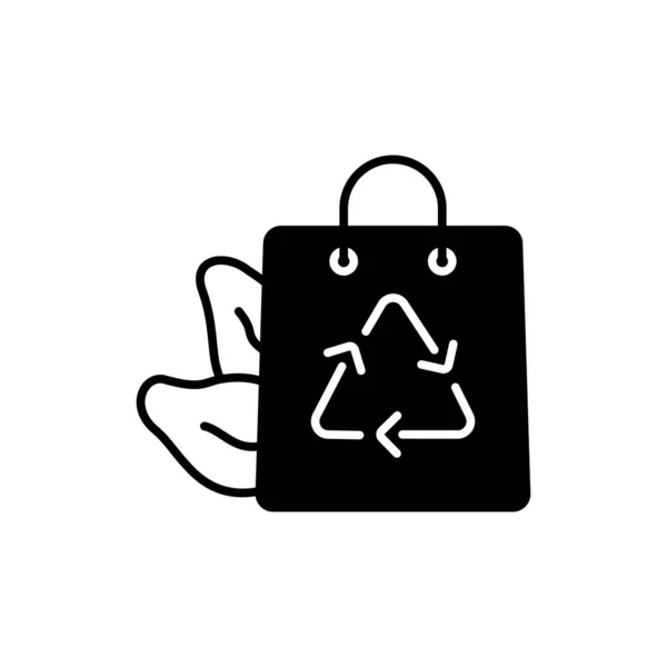 Boodschappentas Met Recycle Symbool Vector Illustratie — Stockvector