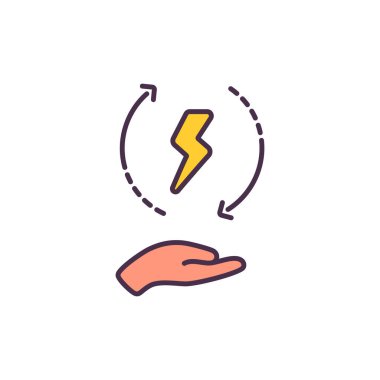 enerji simgesi, konsept illüstrasyon, taslak vektör işareti, doğrusal sembol