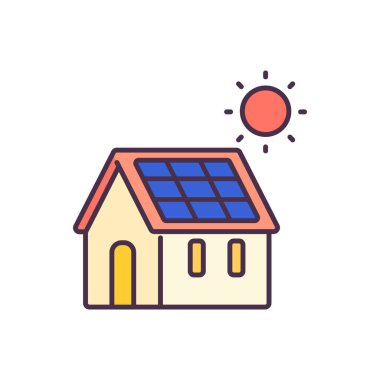 Güneş paneli simgesi vektör illüstrasyon grafik tasarımı