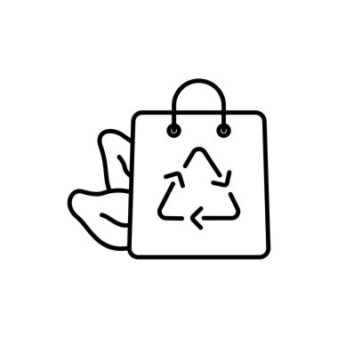 Geri dönüşüm sembolü vektör illüstrasyon tasarımlı çanta