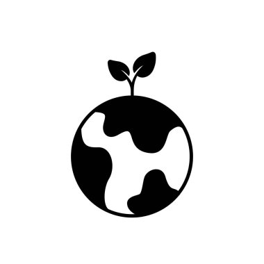 Yaprak ikonlu toprak. vektör illüstrasyonu