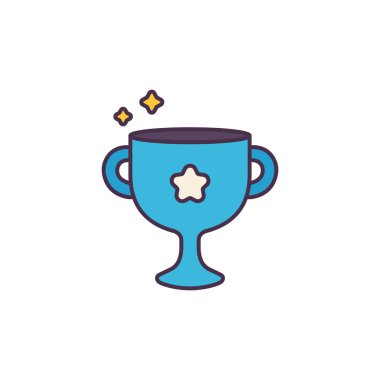 Kupa ikonu. Web için kupa vektör simgelerinin özet çizimi