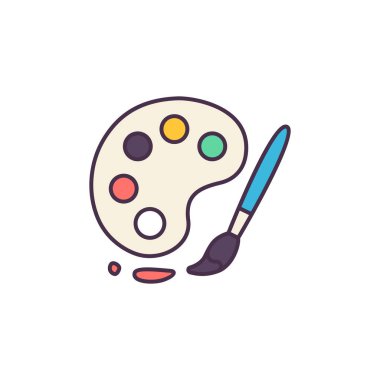 Fırça simgesi vektör illüstrasyonunu boya