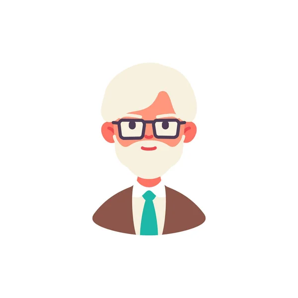 Homem Negócios Com Óculos Ícone Ilustração Plana Símbolo Vetor Gerente — Vetor de Stock