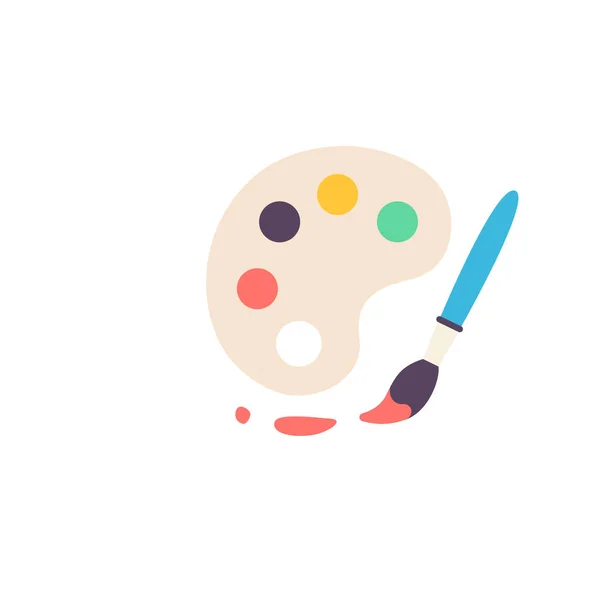 Paint Brush Palette Icon Flat Design Style — Stock Vector