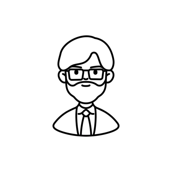 Homme Affaires Avec Icône Lunettes Illustration Vectorielle — Image vectorielle