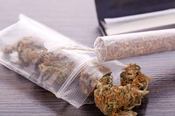 Gedroogde Cannabis op vloeipapier met Filter — Stockfoto