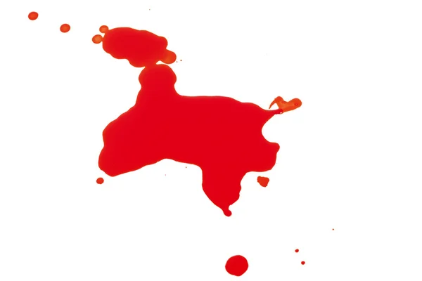 Strzykawka plamy krwi czerwony na białym tle — Zdjęcie stockowe