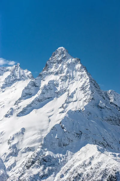 Belalakaya Summit Clear Blue Sky Winter Sunny Day Dombay Ski — Stock Photo, Image