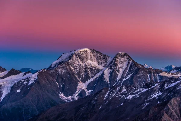 Donguzorun Nakra Summits Famous Semerka Glacier Sunset View Garabashi Refuge — Stock Photo, Image