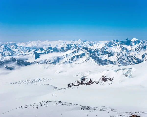 View Pastuchova Kliffs Elbrus Ski Slope Kabardino Balkaria Russia — Stock Photo, Image