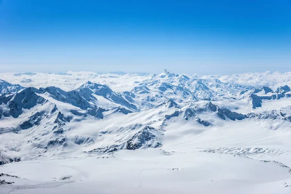 View Pastuchova Kliffs Elbrus Ski Slope Kabardino Balkaria Russia — Stock Photo, Image