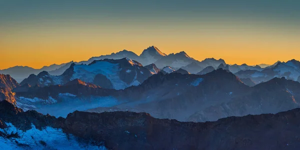Montagnes Caucase Près Elbrus Coucher Soleil Vue Panoramique Depuis Refuge — Photo