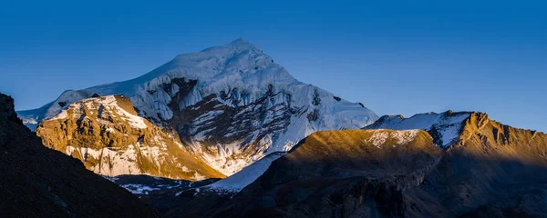 Sommet Chulu Coucher Soleil Vue Thorung High Camp — Photo