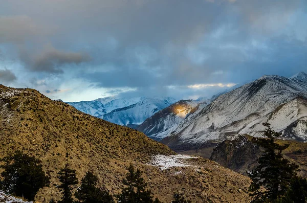 Гірський Ландшафт Біля Села Марфа Похмурий Зимовий День Долина Калі — стокове фото