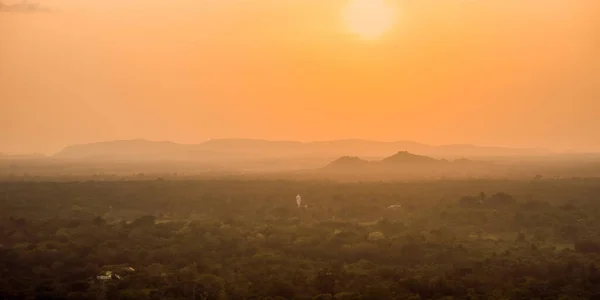 Vista Panorâmica Pôr Sol Sigiriya Lion Rock Sri Lanka — Fotografia de Stock