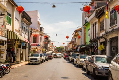 20 Şubat 2015, Phuket Town, Tayland: Phuket eski şehir, eski binaları olan Sino Portekiz tarzı çok ünlü bir turizm beldesi..