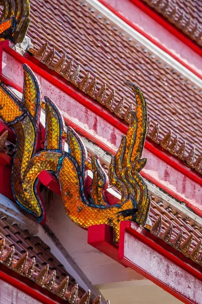 Gable Apex Traditional Thai Temple Roof Wat Mongkol Nimit Temple — Stock Photo, Image