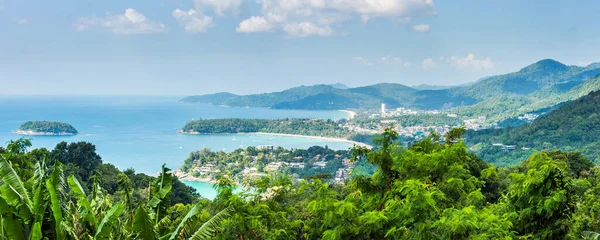 Patong Beach Karon Beach 그리고 Kata Beach 타이의 포인트에서 바라본 — 스톡 사진