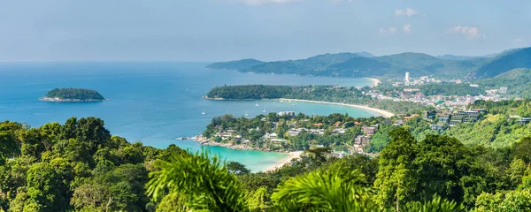 Patong Beach Karon Beach Kata Beach Panoramisch Uitzicht Vanaf Karon — Stockfoto