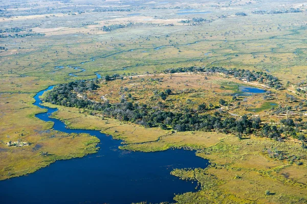 Luchtfoto Van Okavango Delta Moerassen Botswana Afrika — Stockfoto