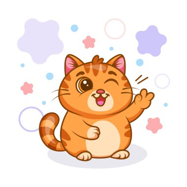 Sevimli Kırpan Kedi Dalgalanan Pençe