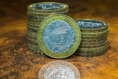 Hatıra Rus sikke, 10 ruble, ilk Sovyet kozmonot Yuri Gagarin