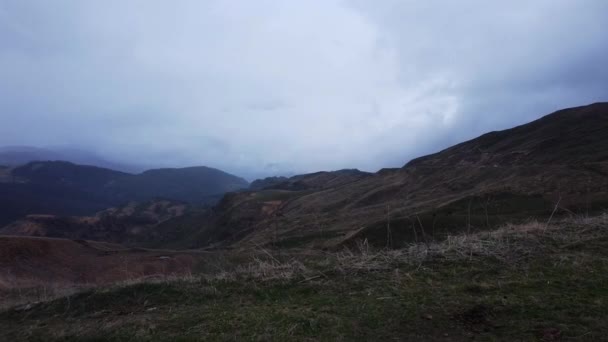 Vista Aérea Del Paisaje Drones Sobre Paso Montaña Gum Bashi — Vídeo de stock