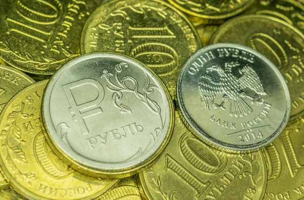 Rusia una moneda de rublo primer plano — Foto de Stock