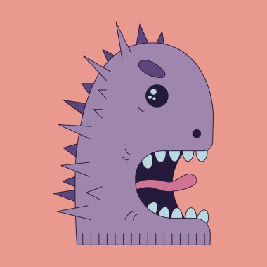 Karalama tarzında kızgın bir karakterin vektör çizimi. Şeytani huysuz bir karakter düşmandan korumak için dikenleri olan birine bağırır.