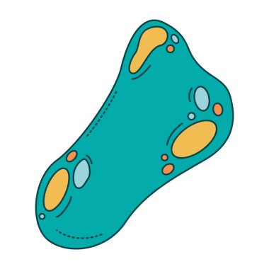 Tatlı çizgi film uzay asteroidi. Karalama el çizimi biçiminde simge. 