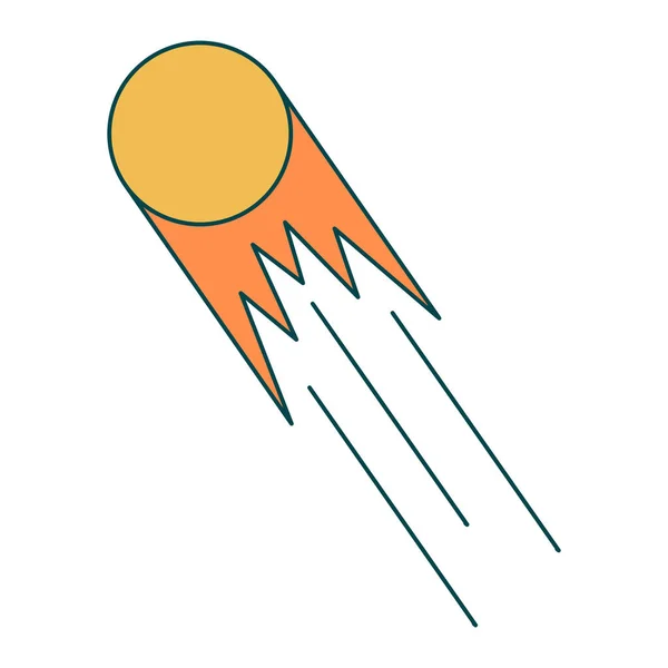 可爱的卡通片太空彗星手绘涂鸦风格的图标. — 图库矢量图片