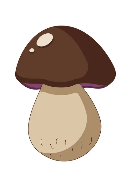 갈색 버섯의 벡터 삽화 (Vector Illustration of brown mushroom in a Flat Style). 사기적 인 예 — 스톡 벡터