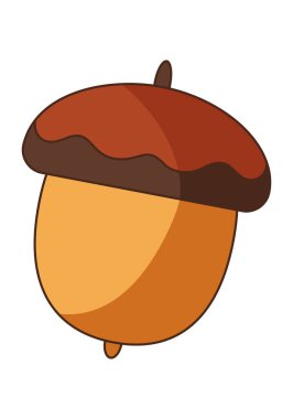 Beyaz arkaplanda izole edilmiş düz elle çizilmiş bir palamut simgesi.