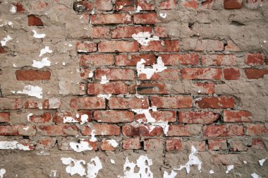 bir tuğla ve alçı duvarın arka planı