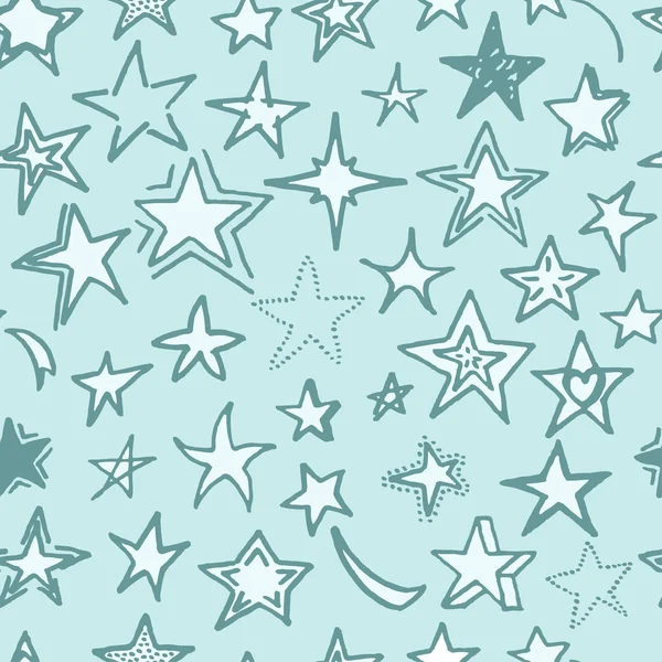 Vektör Serbest çizilmiş karikatür yıldız ile seamless modeli