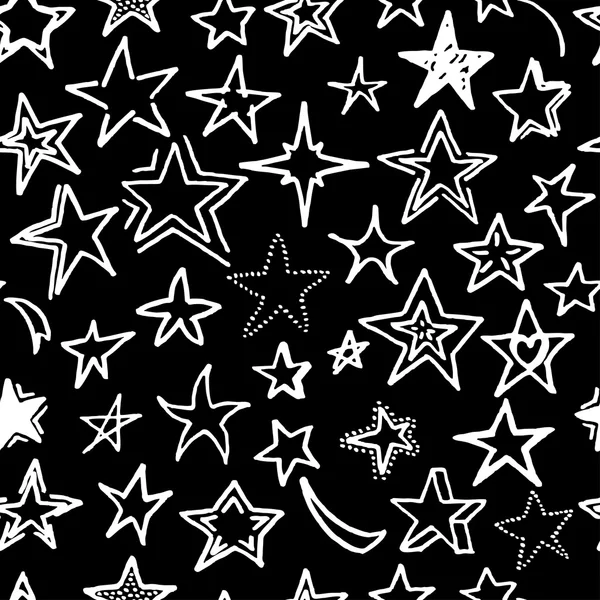 Vektör Serbest çizilmiş karikatür yıldız ile seamless modeli