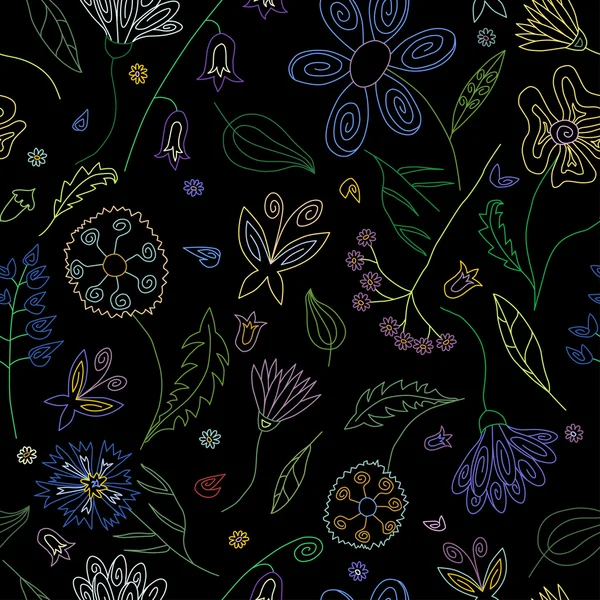 Kır çiçekleri ile çiçek seamless modeli